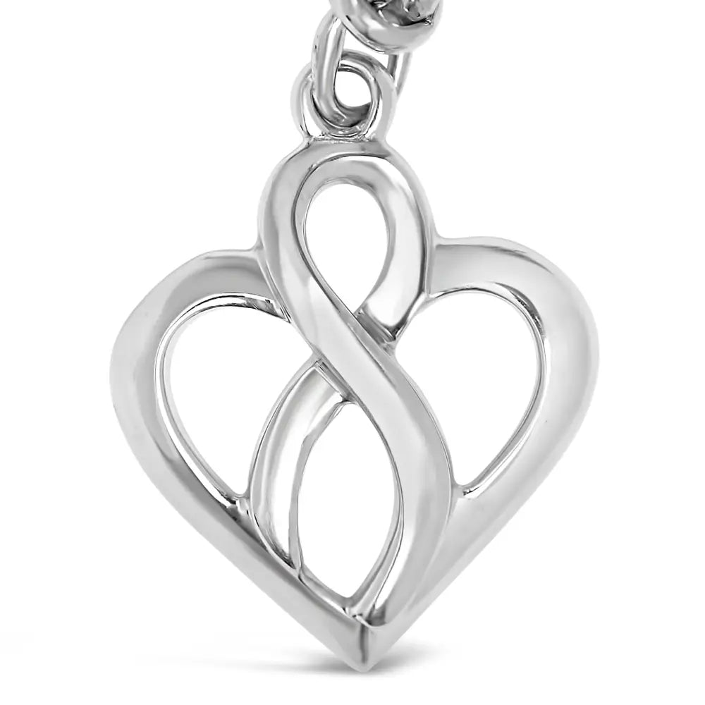 Open heart and infinity charm bracelet in sterling silver 7 inches bijoux-nyc direct