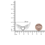 Diamond fairy wing heart pendant in sterling silver 1/20 cttw bijoux-nyc direct