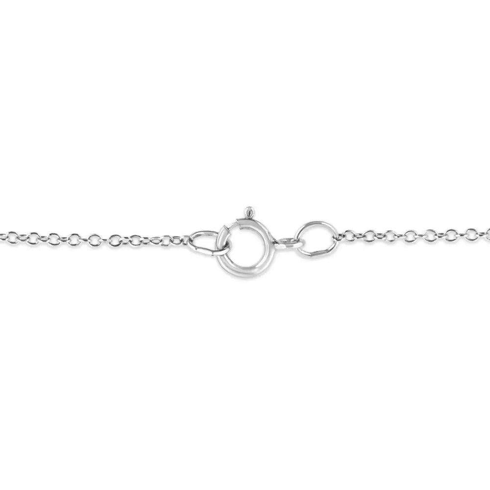 Diamond heart circle pendant necklace in sterling silver 1/30 cttw bijoux-nyc direct