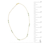 14K Yellow Gold Emerald and 1/2 Cttw Diamond Station Necklace