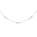 14K Yellow Gold Ruby and 1/2 Cttw Diamond Station Necklace