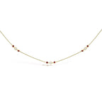 14K Yellow Gold Ruby and 1/2 Cttw Diamond Station Necklace