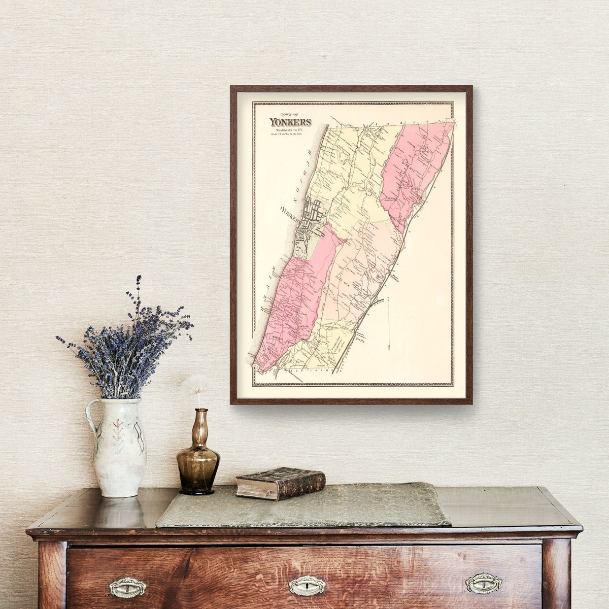 Vintage Map of Yonkers, New York 1867