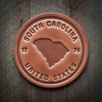 South Carolina State Silhouette Leather Coaster
