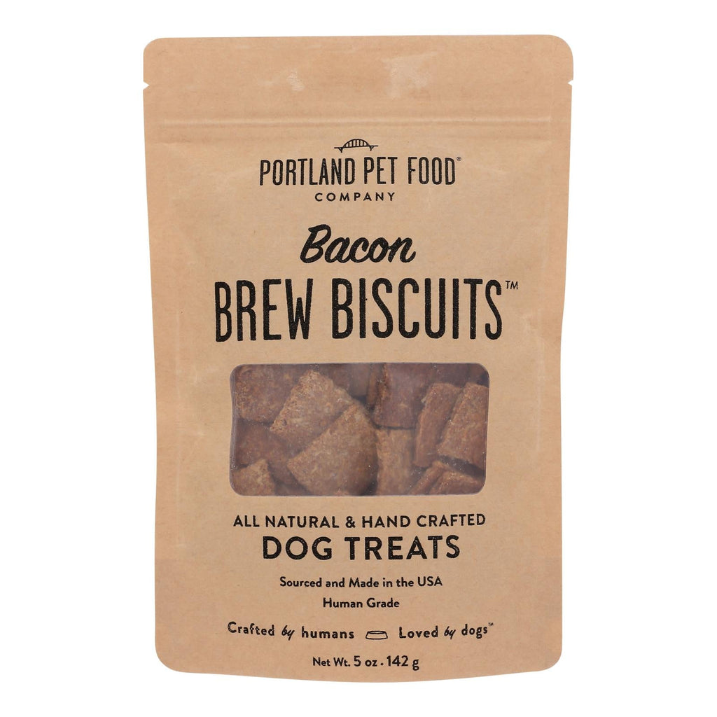 Portland Pet Food Company Bacon Brewer's Biscuit Dog Treats, 5 oz (Case of 6)