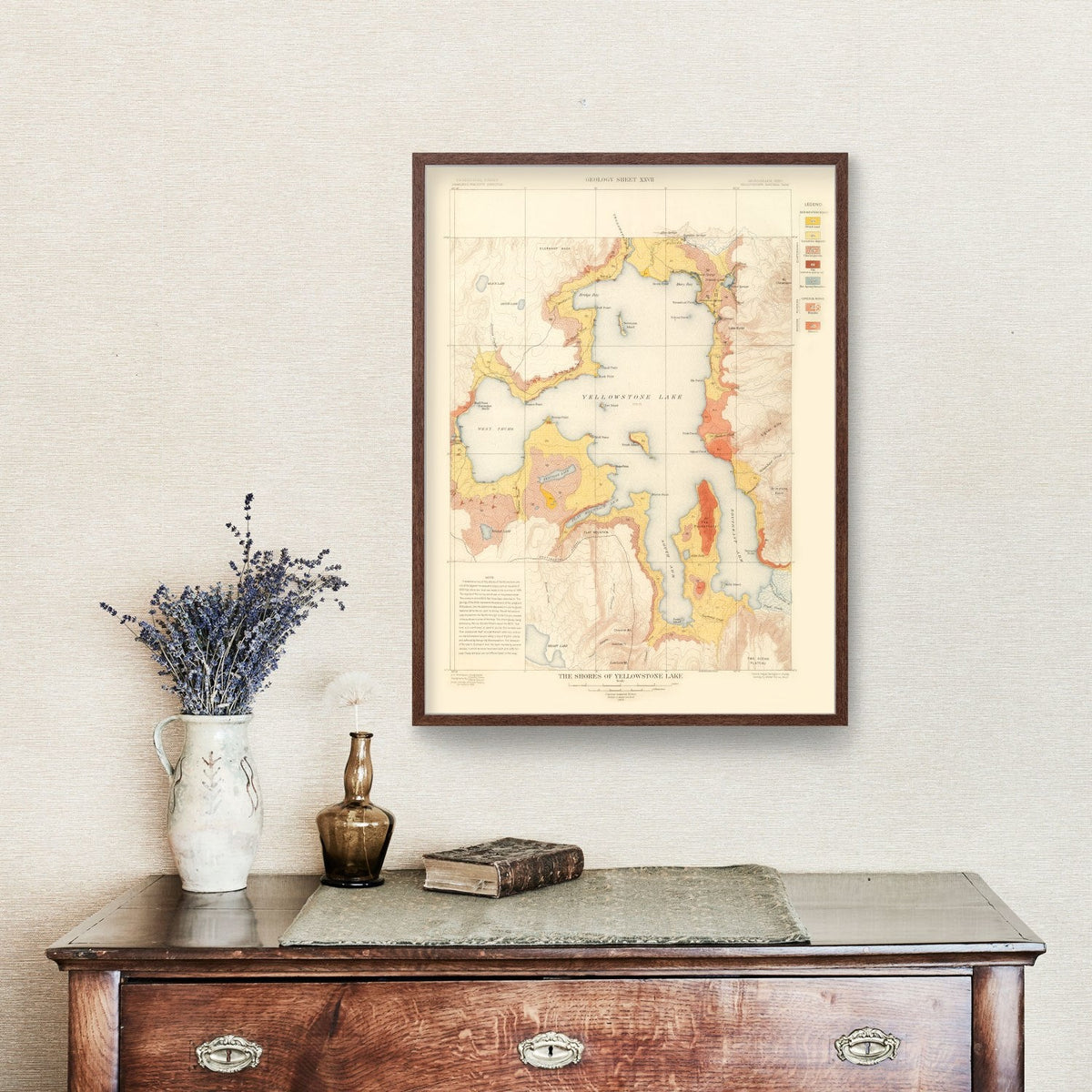 Vintage Map of Yellowstone Lake 1904