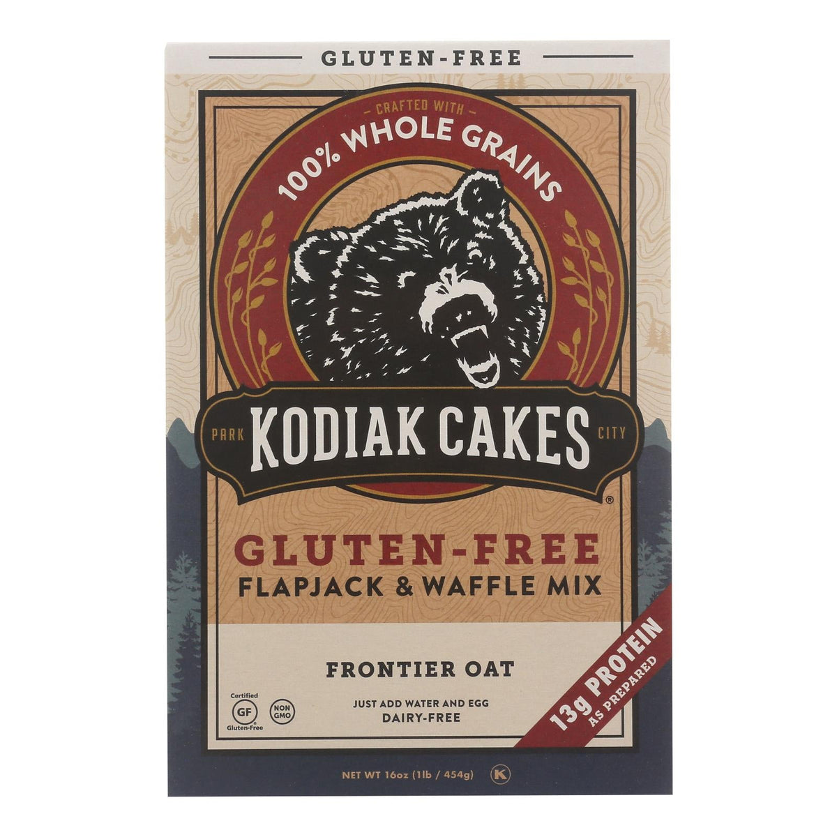 Kodiak Oat Frontiers Flapjack & Waffle Mix, Gluten Free, 16 oz (Case of 6)