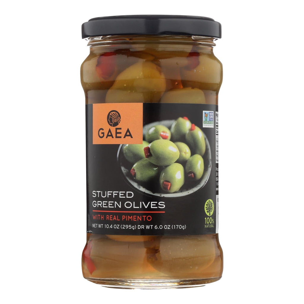 Gaea Stuffed Green Olives With Real Pimento (Pack of 8) - 6 Oz