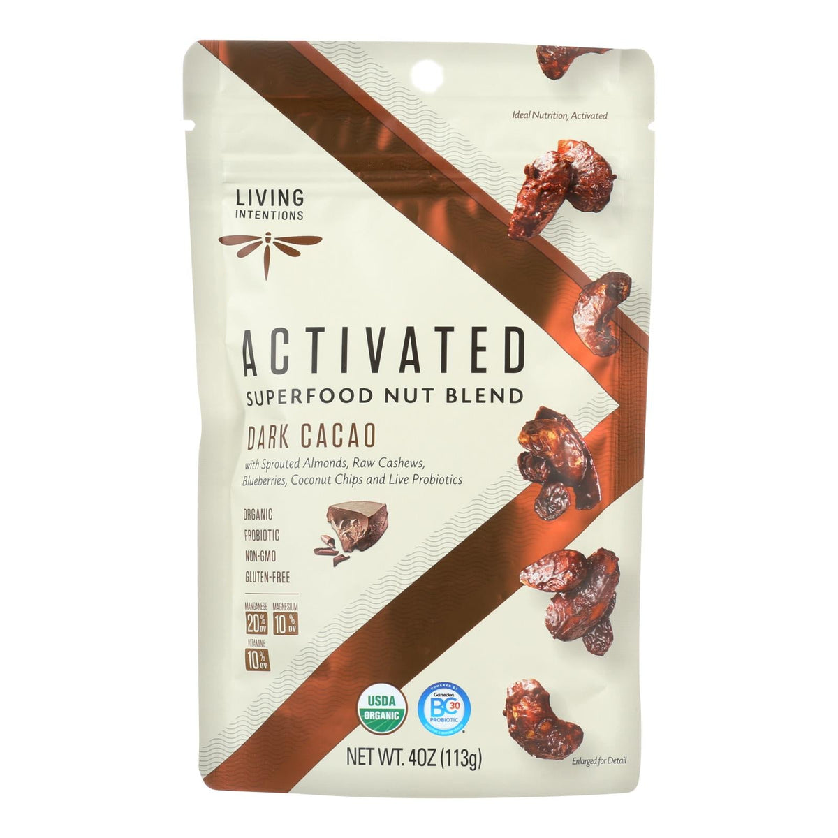 Living Intentions Sprouted Dark Cacao Nut Blend, 4 oz (Case of 6)