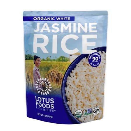 Lotus Foods White Jasmine Rice, 8 oz (Case of 6)
