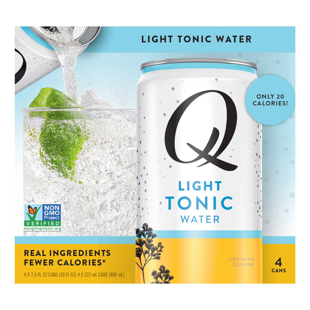 Q Mixers Light Tonic Water, 4 x 7.5 fl oz (Case of 6)