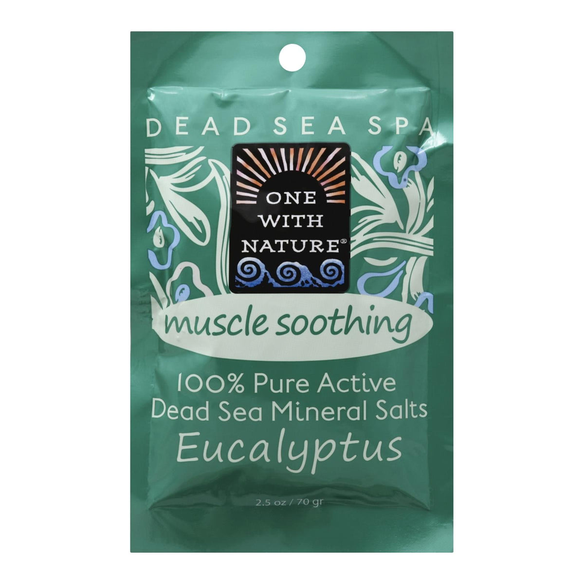 "One With Nature Dead Sea Mineral Salt Bath, Soothing – 6 Pack of 2.5 Oz. Each"