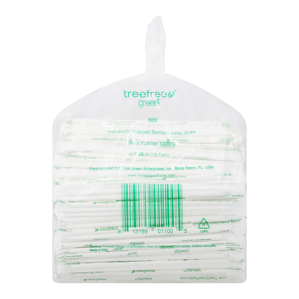 Green 2 Wrapped Bamboo Paper Straws, 500 ct (Case of 10)