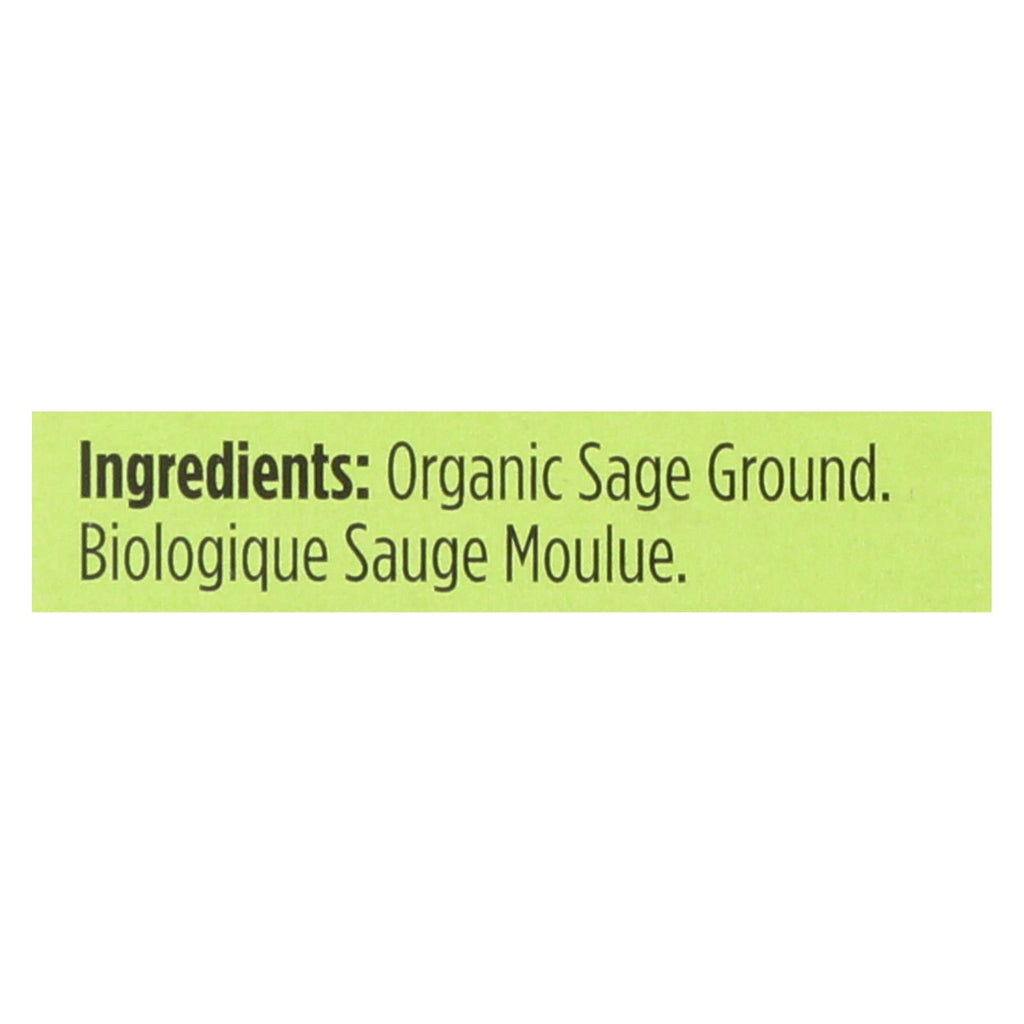 Spicely Organics Organic Ground Sage, 0.3 oz (Case of 6)