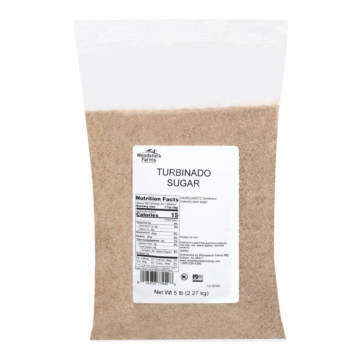 Sweeteners Sugar Turbinado - 5lb Single Bulk Item