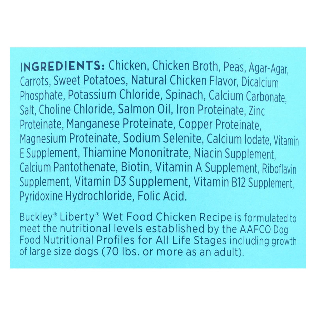 Buckley Liberty Wet Food, Chicken, 12.5 oz (Case of 12)