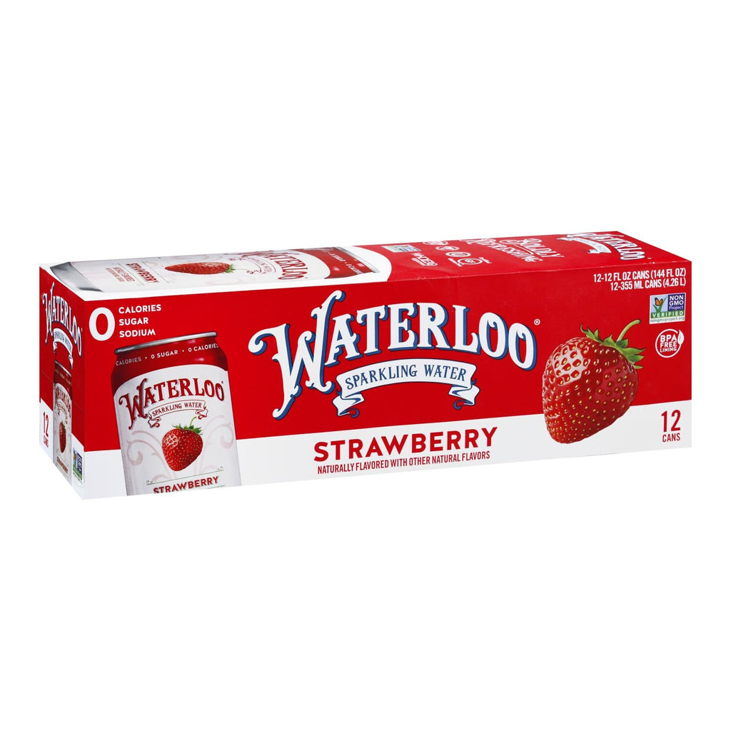 Waterloo Strawberry Sparkling Water, 12 x 12 fl oz (Case of 2)