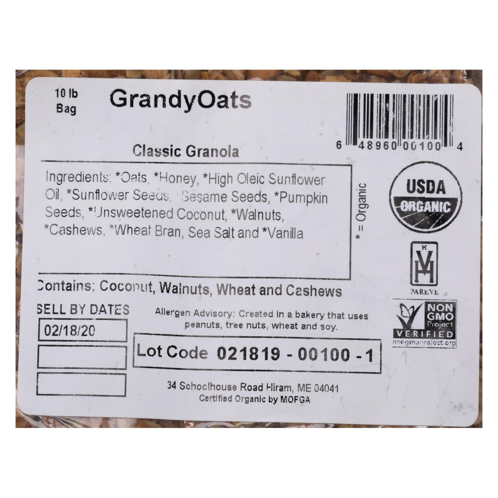 Grandy Oats Classic Granola, 10 lb