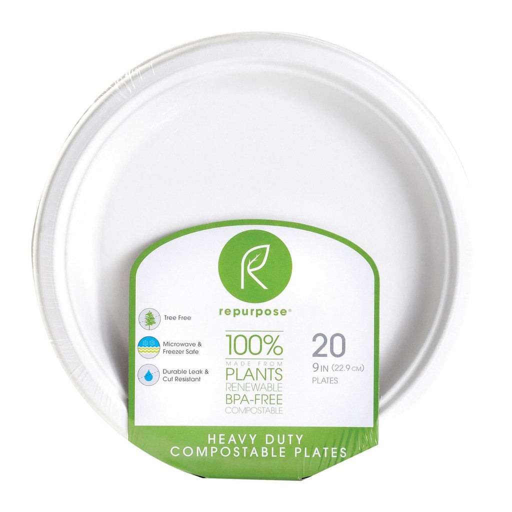 Repurpose Compostable Bagasse Plates, 20 ct (Case of 12)