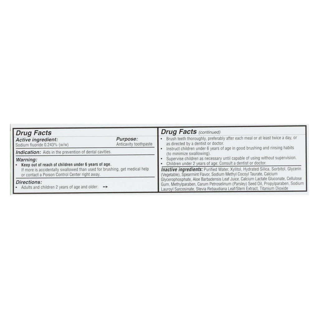 Spry Spearmint Fluoride Toothpaste, 5 oz