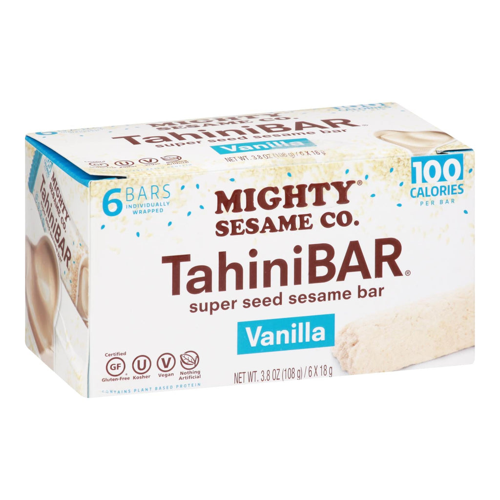 Mighty Sesame Co Tahini Bar Vanilla, Case of 8 - 6/3.8 Oz