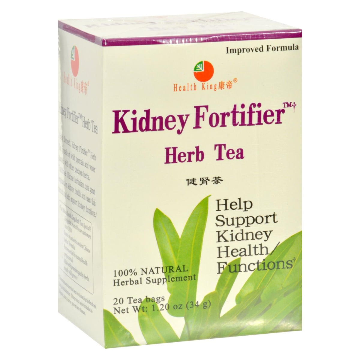 Health King Kidney Fortifier Herb Tea, 20 Tea Bags
