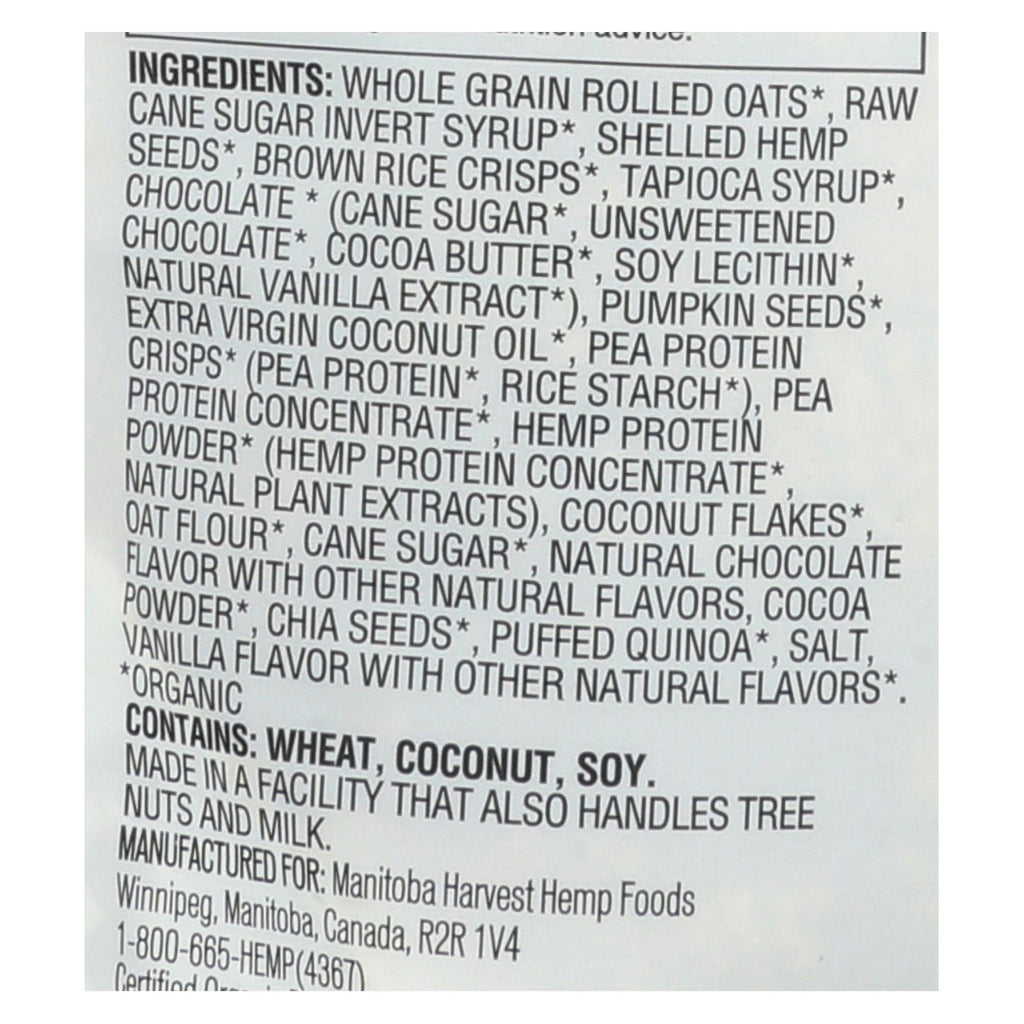 Manitoba Harvest Granola Hemp Dark Chocolate, 10 Oz - Case of 6