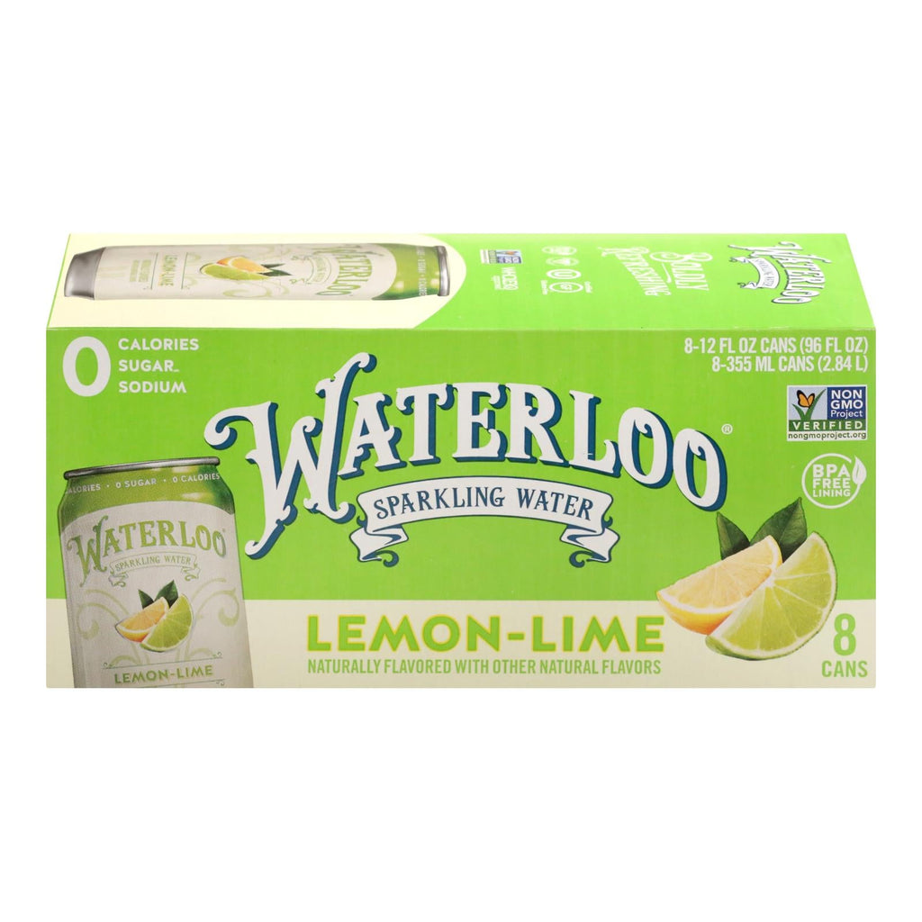 Waterloo Lime Sparkling Water, 8 x 12 fl oz (Case of 3)