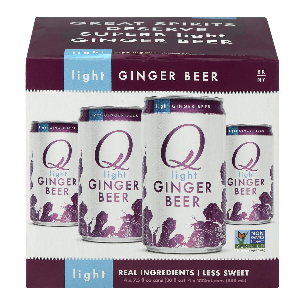 Q Drinks Ginger Beer Light - 6 Pack - 4/7.5 Fluid Ounces