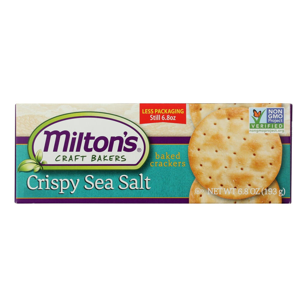 Miltons Cracker Crispy Sea Salt (Pack of 8 6.8oz)
