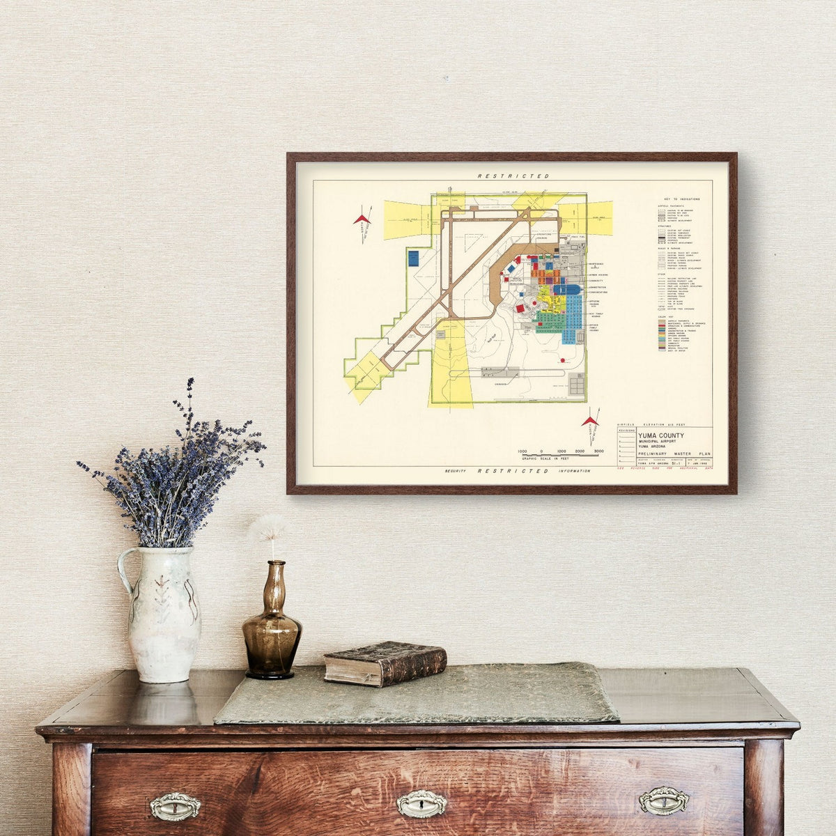 Vintage Map of Yuma County Municipal Airport, 1952