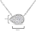 14K White Gold 1/4 Cttw Round Diamond Composite Teardrop Shape 18" Pendant Necklace - (G-H Color, SI2-I1 Clarity)