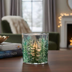 Pine Tree Glass Votive 3 Inch Holder