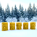 Christmas Beeswax Pillar Candles Santa Snowman Reindeer Gingerbread Holiday Gifts