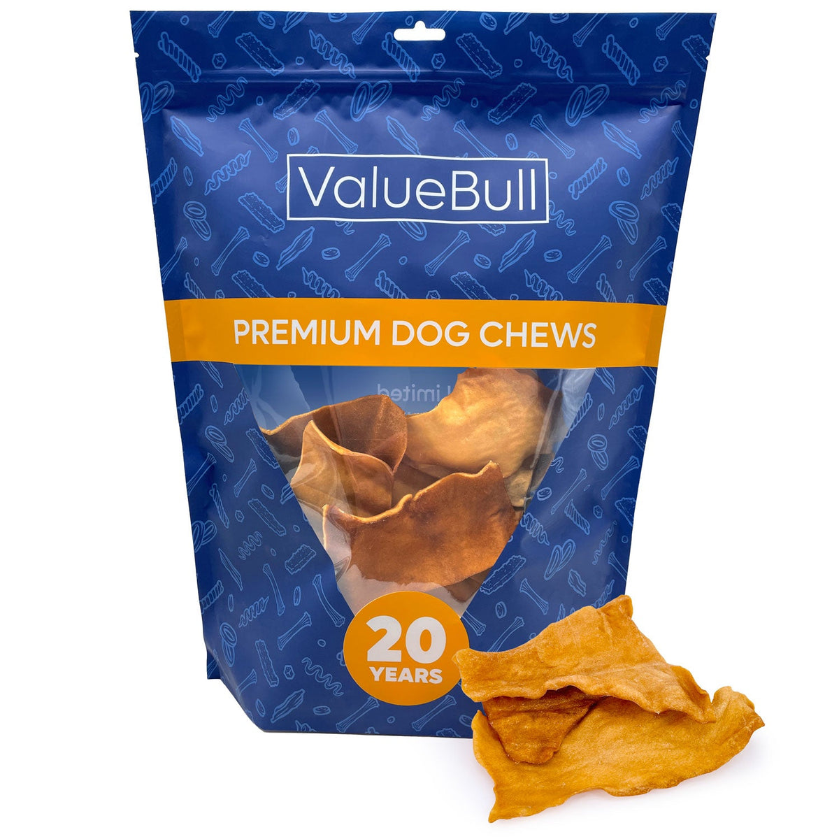 ValueBull USA Beef Collagen Chips Dog Chews, Chicken Flavor, 25 Count