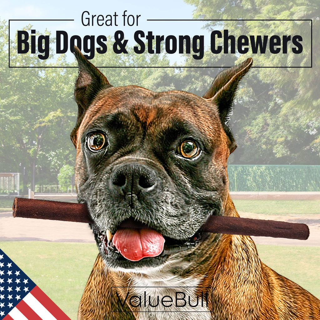 ValueBull USA Beef Collagen Sticks for Dogs, 12 Inch Thick Chews, 10 Count