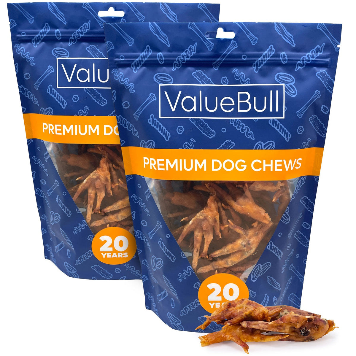 ValueBull Chicken Feet for Dogs, 50 Count