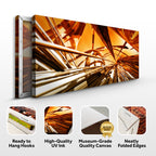 Gold Metallic Lines Canvas Wall Art