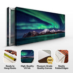 Lake And Northern Lights Canvas Wall Art