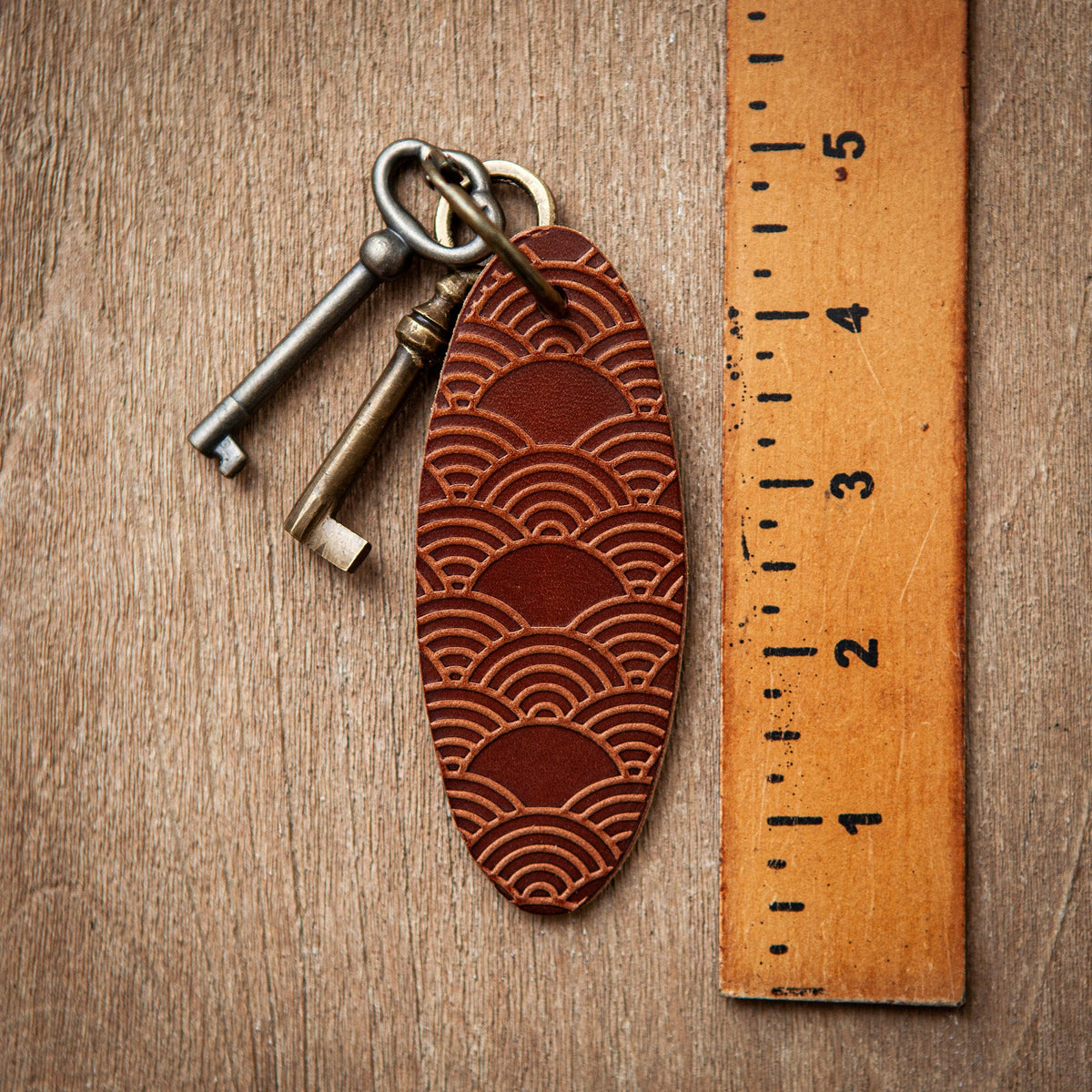 Artisan Leather Keychain Design 02