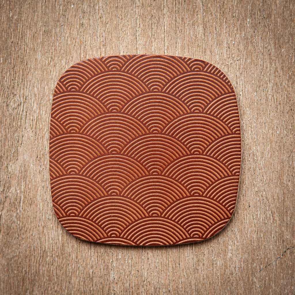 Artisan Leather Coaster Design 08