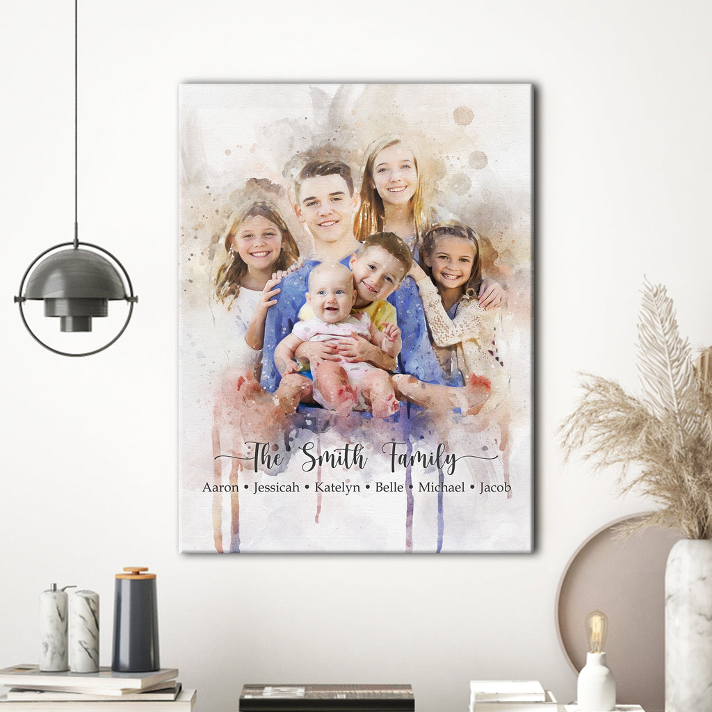 Watercolor Family Portrait Sign