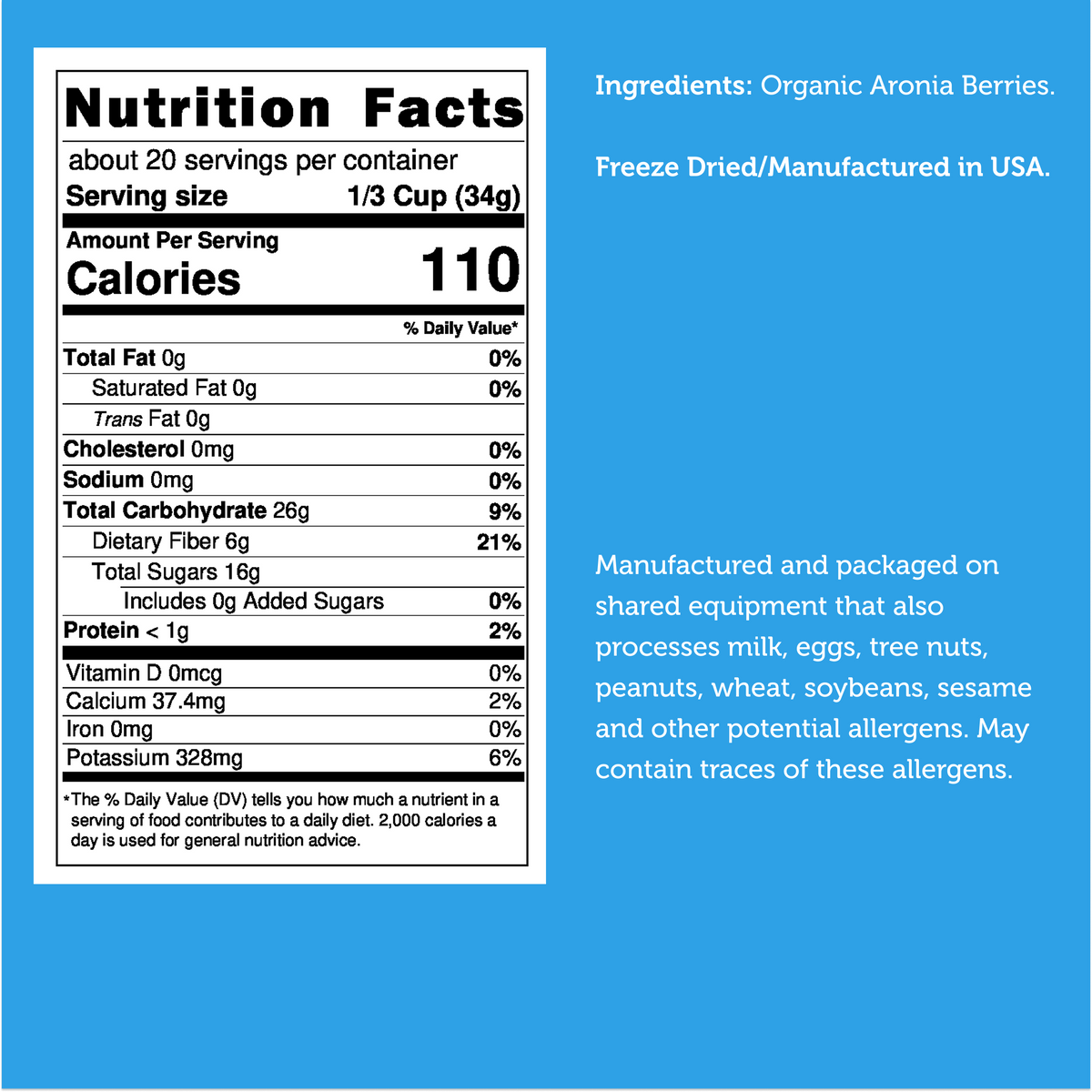 Freeze Dried Organic Aronia Berries