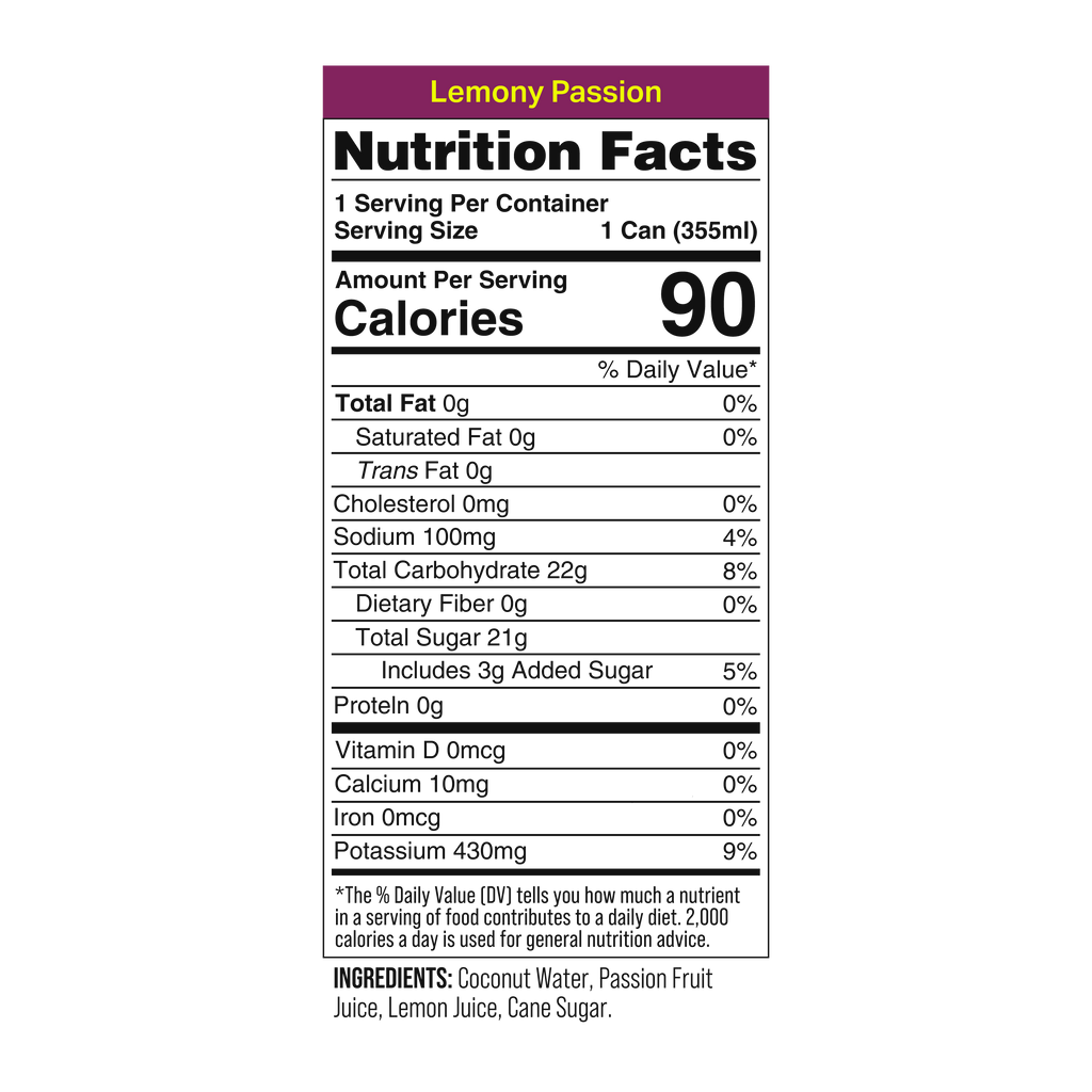 Coaqua Lemony Passion Coconut Water