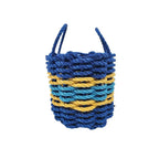 Two Tone Blue & Yellow Accent Rope Basket