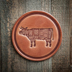 Beef Cuts Cow Leather Coaster