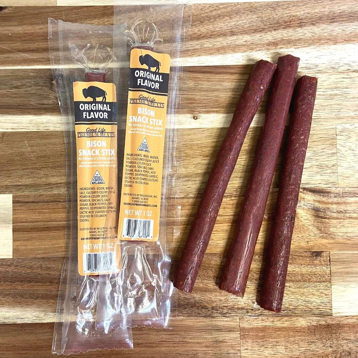 Bison Original Meat Stick | 1 oz | Pack of 12 | Nebraska Bison