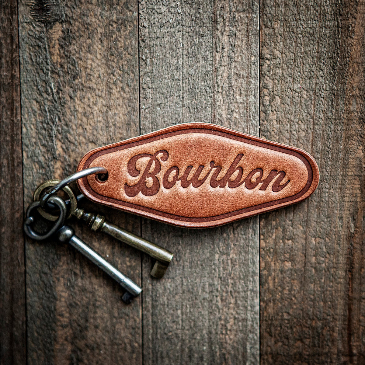 Bourbon Script Keychain Motel Style