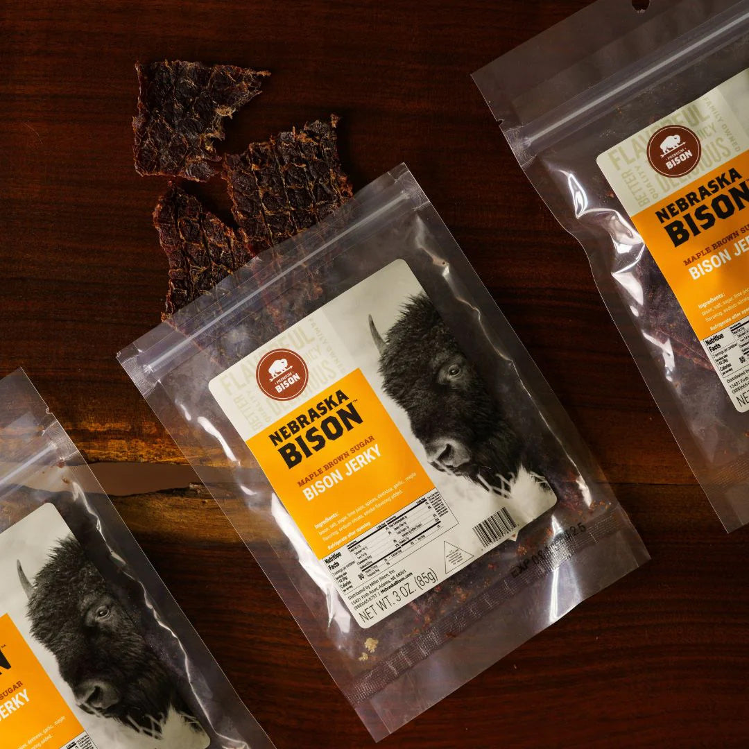 Bison Maple Brown Sugar Jerky | 3 oz | Pack of 3 | Nebraska Bison