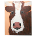 Benjamin the Cow Canvas Painting | 20" x 16" | The Painted Attic